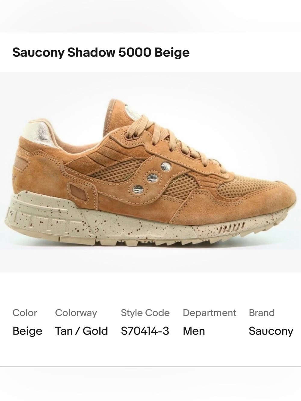 Saucony Shadow 5000 ''Gold Rush Pack'' Size 9.5